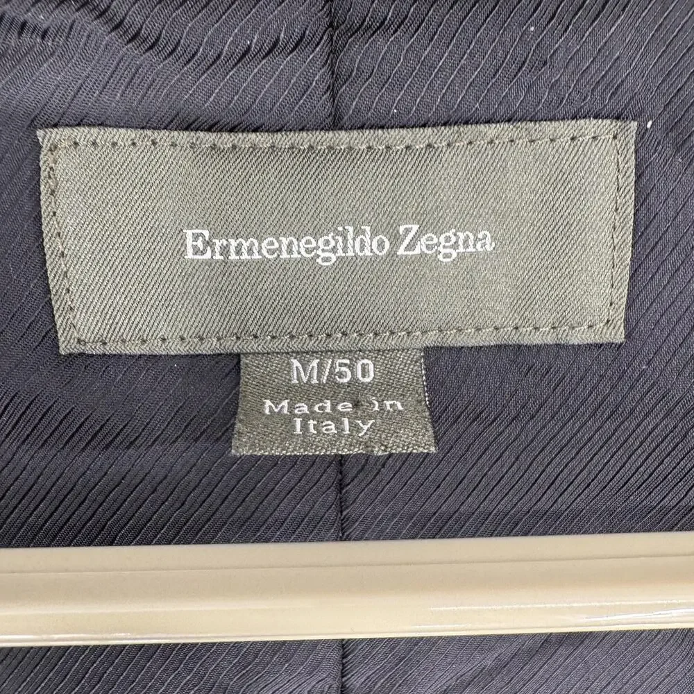 Ermenegildo Zegna Mens Blazer M 50 Black Corduroy Sport Coat Made Italy